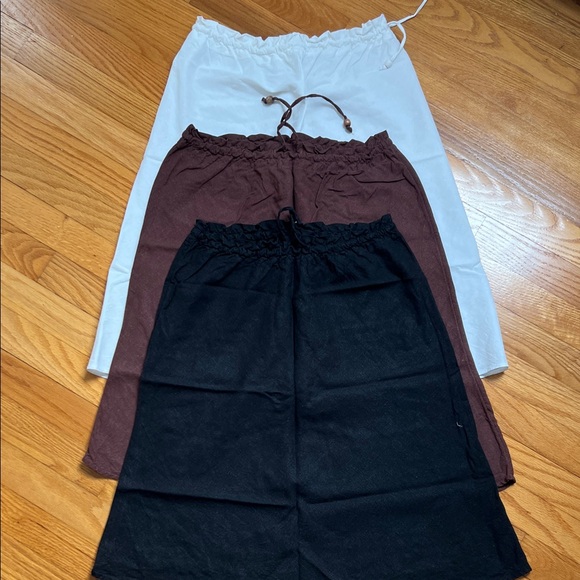H&M Dresses & Skirts - H&M Women’s Elastic Waist Midi Skirt - Black, Brown, White